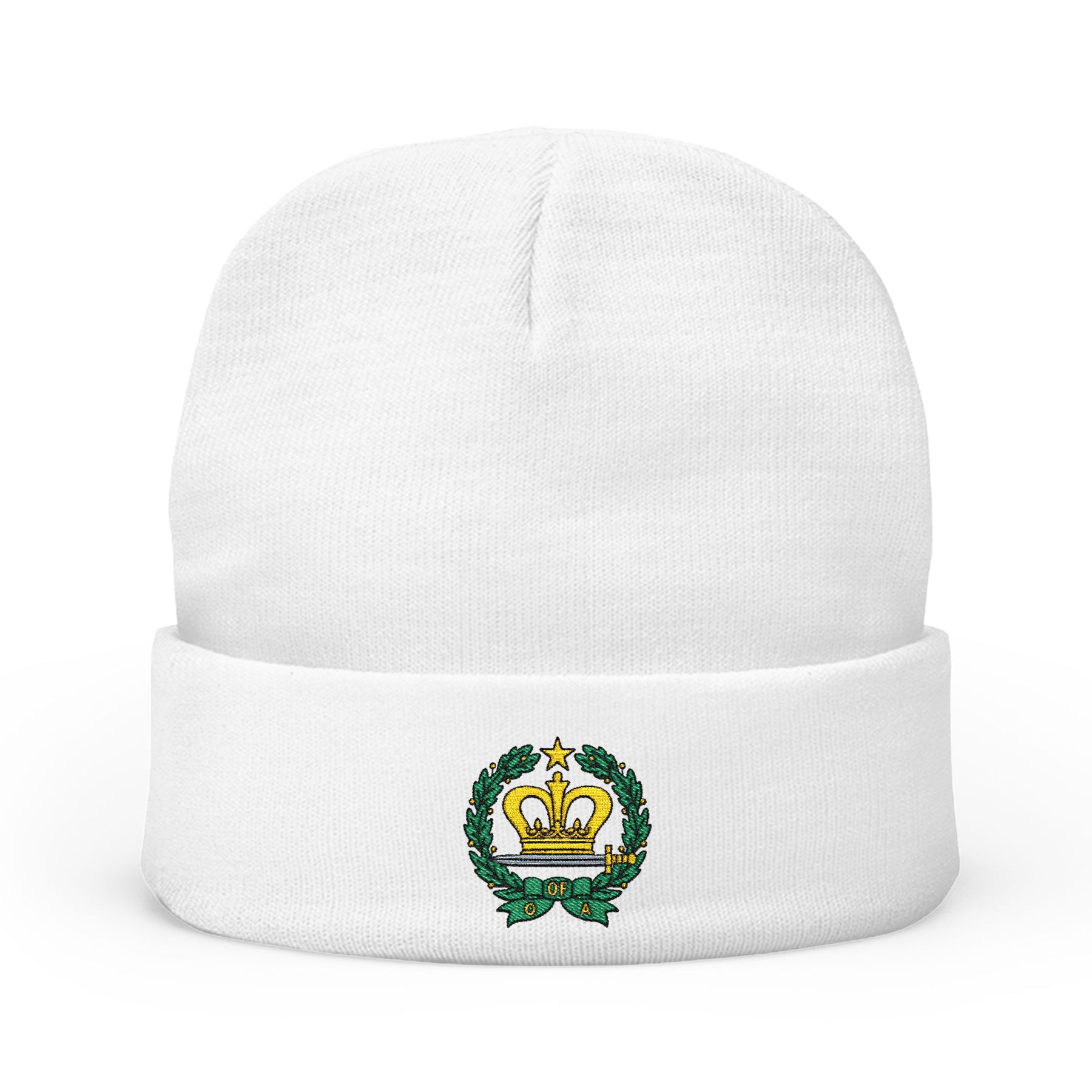 Order of the Amaranth Beanie - Knit Embroidery Emblem - Bricks Masons