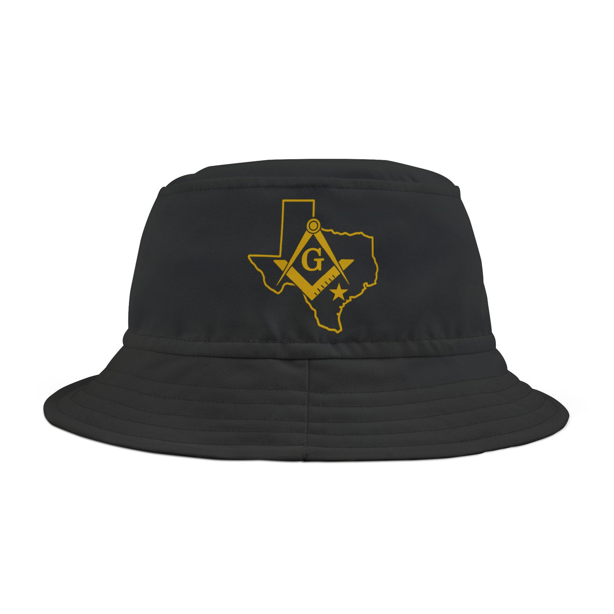 Master Mason Blue Lodge Bucket Hat - Black With S&C G Texas Mason - Bricks Masons