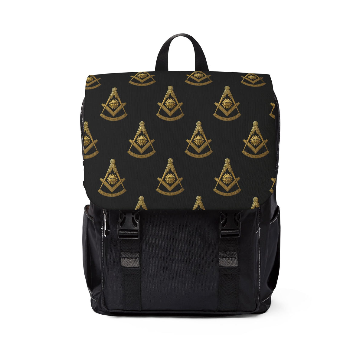 Past Master Blue Lodge Backpack - Gold Square & Compass With Sun - Bricks Masons