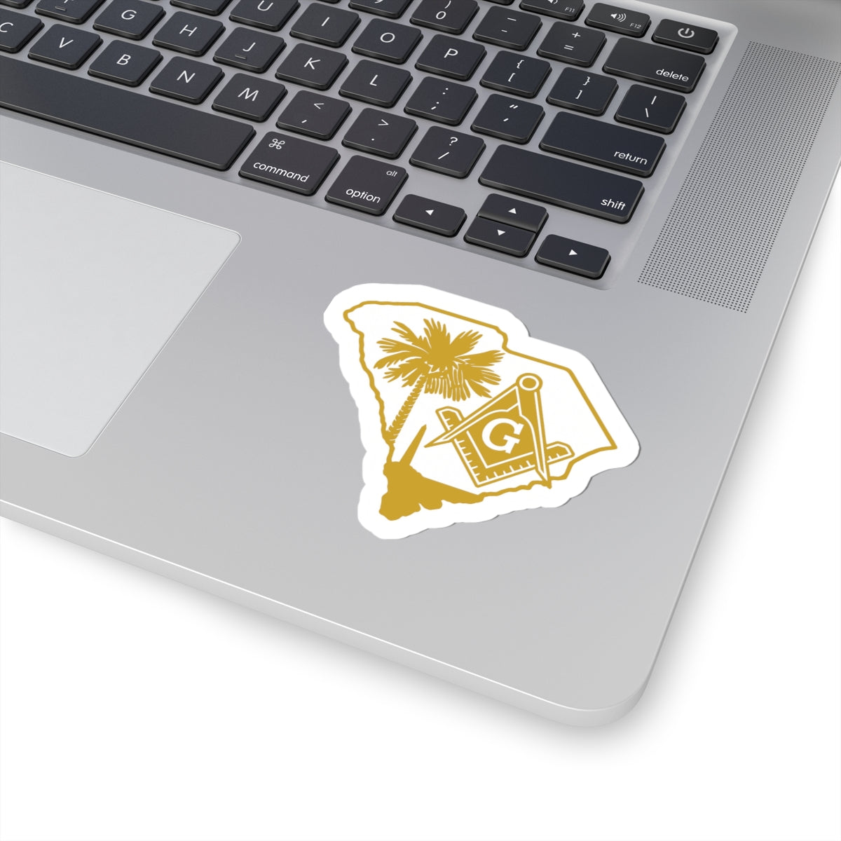 Master Mason Blue Lodge Sticker Decal - Kiss-Cut South Carolina With Palmetto Tree - Bricks Masons