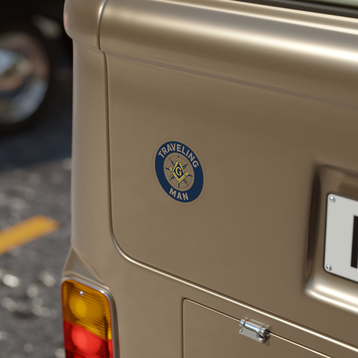 Master Mason Blue Lodge Sticker Decal - Water Resistant Vinyl Traveling Man - Bricks Masons