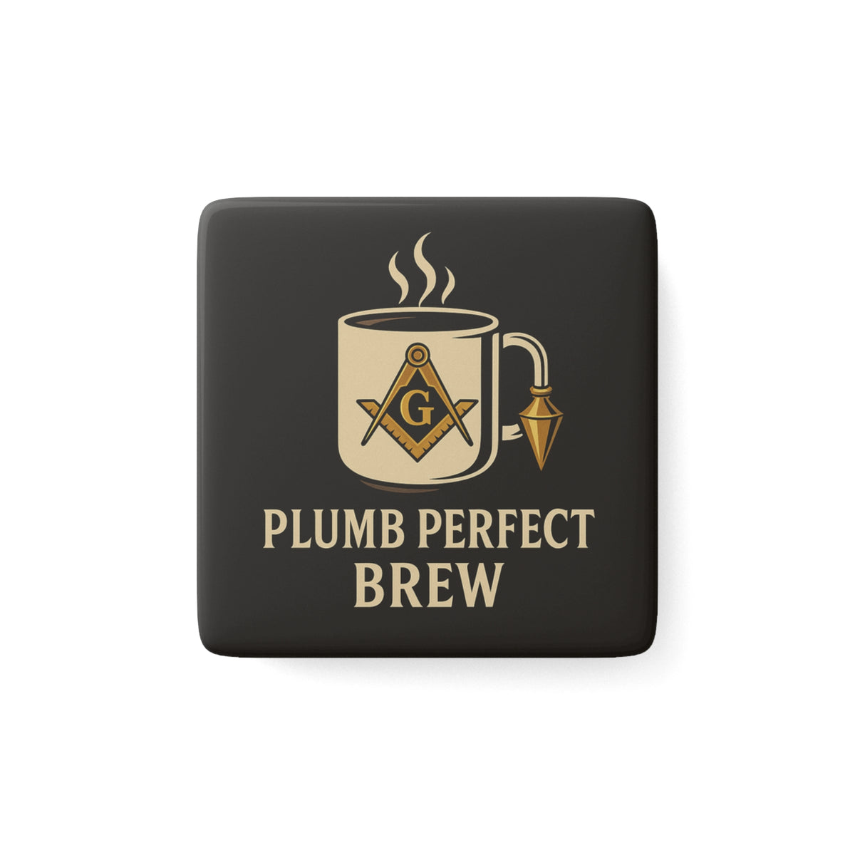 Master Mason Blue Lodge Magnet - Porcelain With Magnet - Bricks Masons