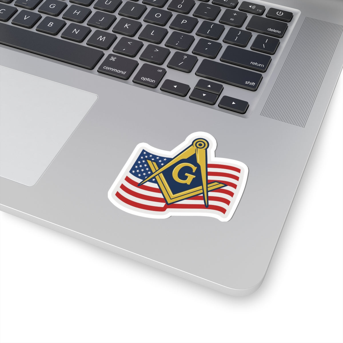 Master Mason Blue Lodge Sticker Decal - Kiss-Cut USA Flag - Bricks Masons