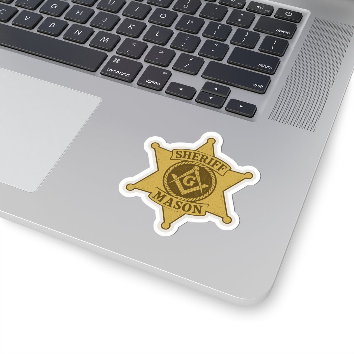 Master Mason Blue Lodge Sticker Decal - Kiss-Cut Sheriff Star - Bricks Masons