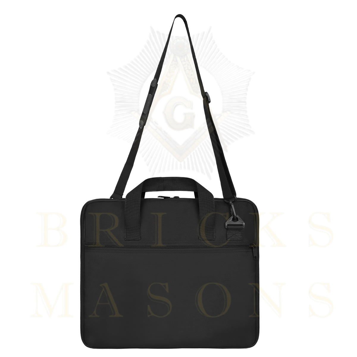 Master Mason Blue Lodge Apron Case - Black Cordura With Embroidered Square & Compass - Bricks Masons