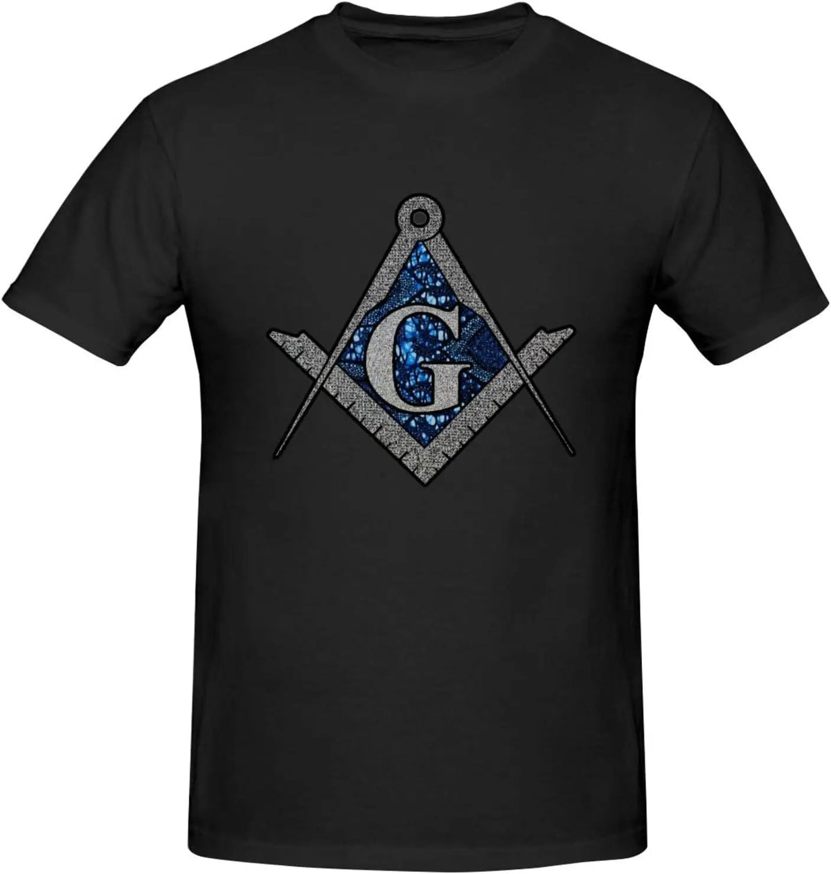 Master Mason Blue Lodge T-Shirt - Printed Blue Compass - Bricks Masons