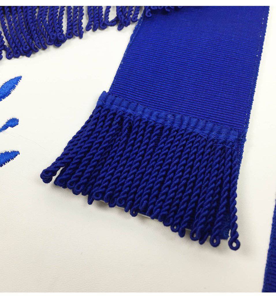 Master Mason Blue Lodge Apron - Navy Blue & White - Bricks Masons