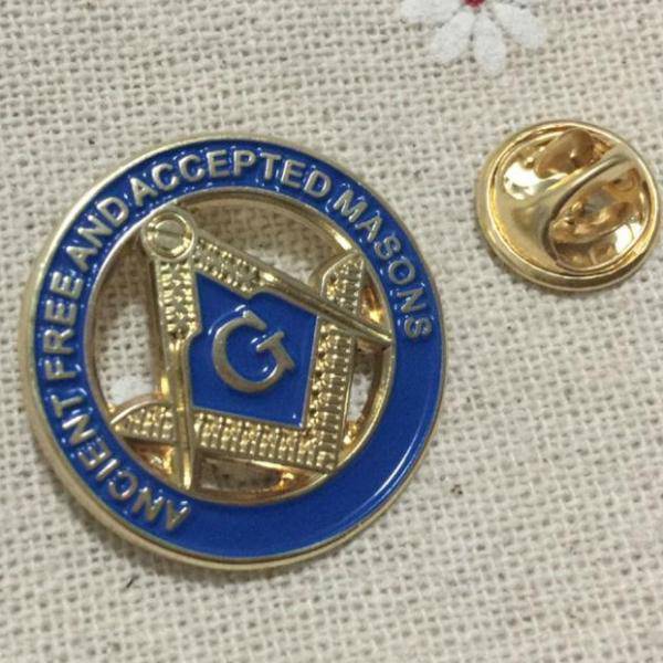 Master Mason Blue Lodge Lapel Pin - S&C AF & AM - Bricks Masons