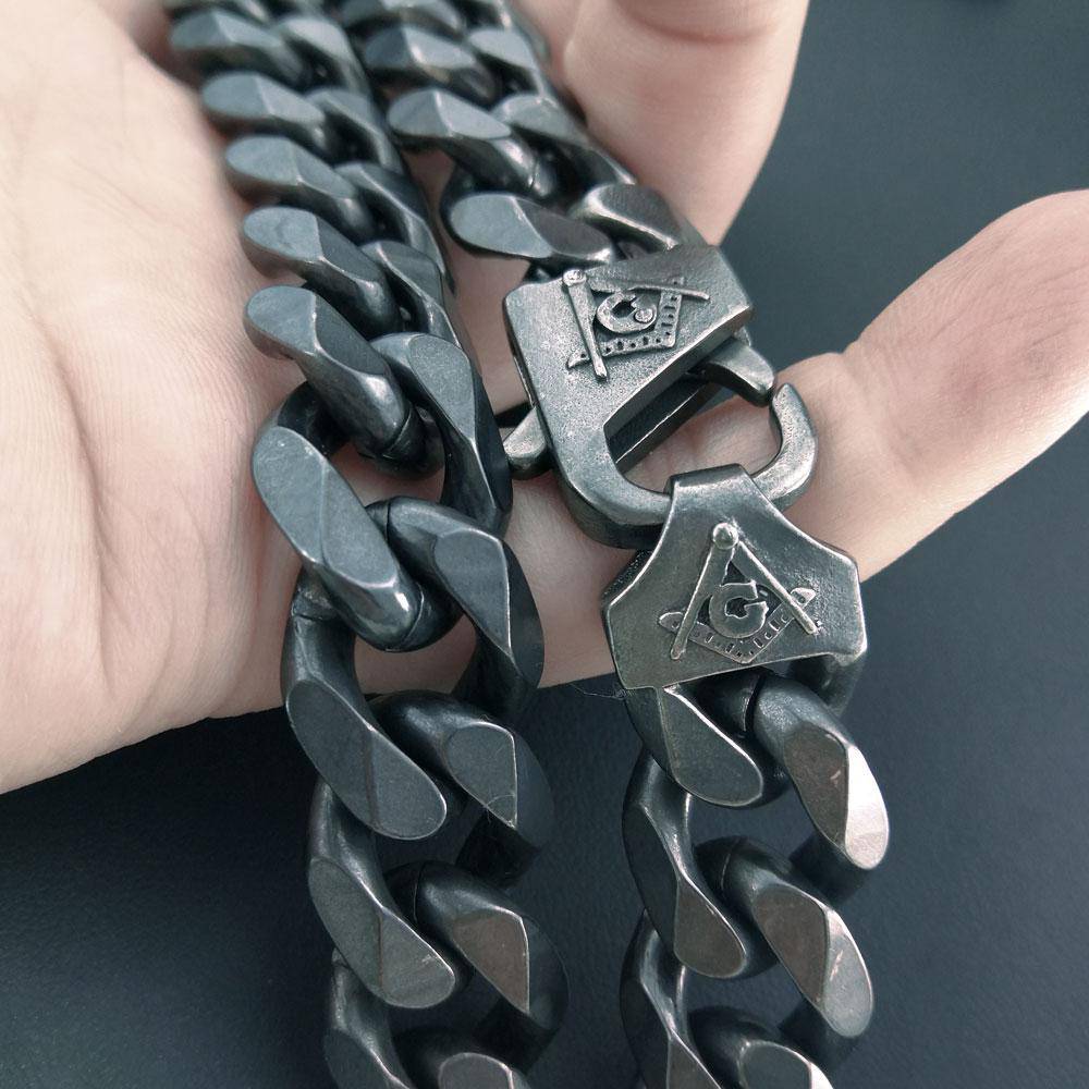 Master Mason Blue Lodge Necklace - Discrete Chain Silver - Bricks Masons