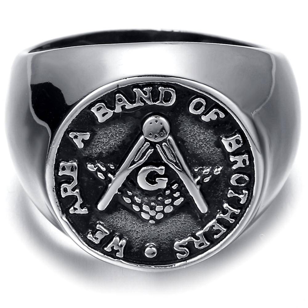 Master Mason Blue Lodge Ring - WE ARE A BAND OF BROTHERS - Bricks Masons