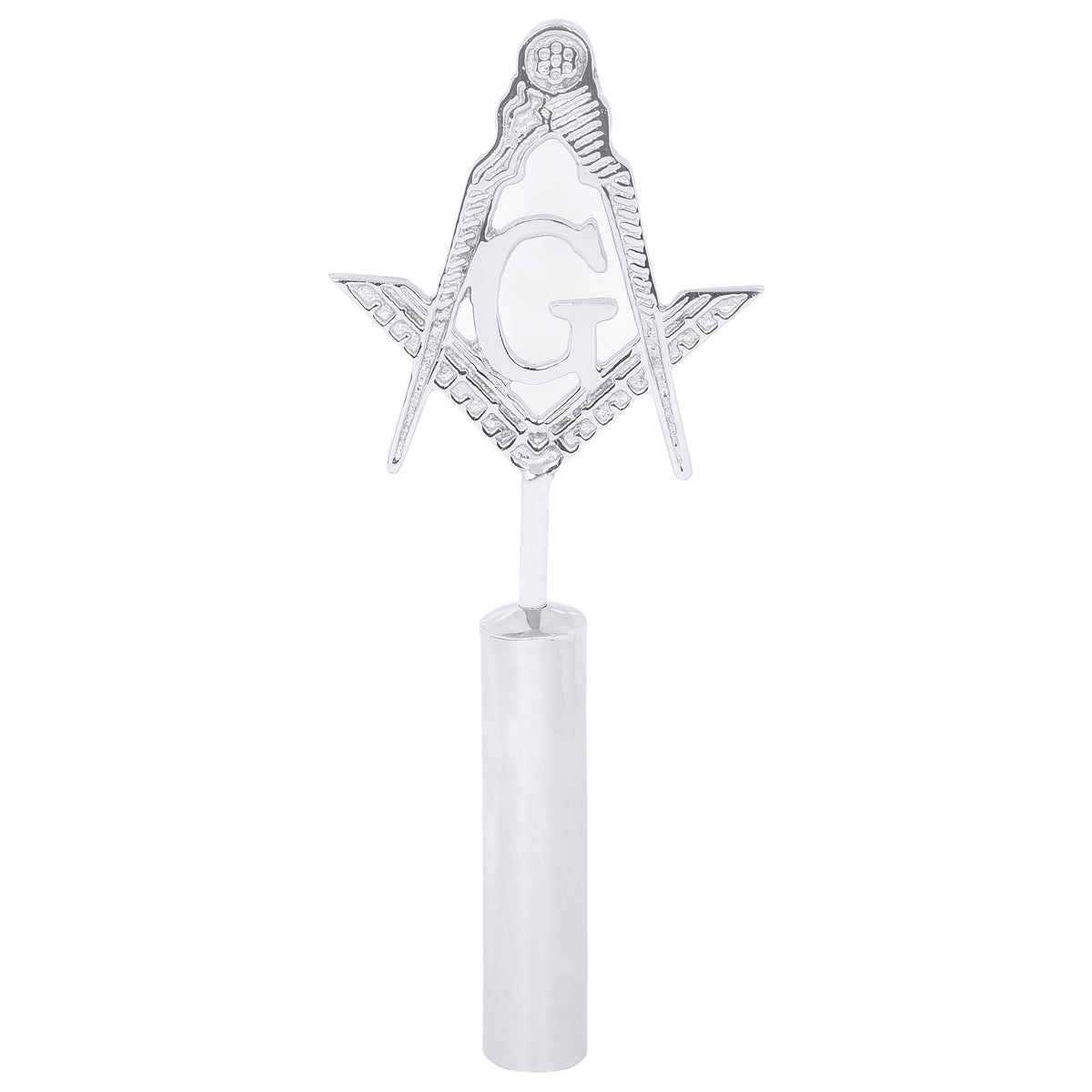 Master Mason Blue Lodge Rod Top - Silver Plated - Bricks Masons