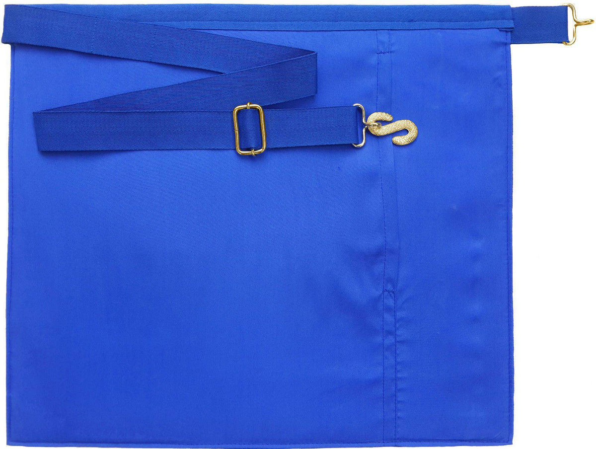 Past Master Blue Lodge Apron - Royal Blue with Wreath Embroidered - Bricks Masons