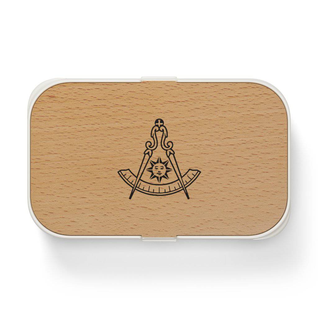 Past Master Blue Lodge Lunch Box - Wooden Lid - Bricks Masons