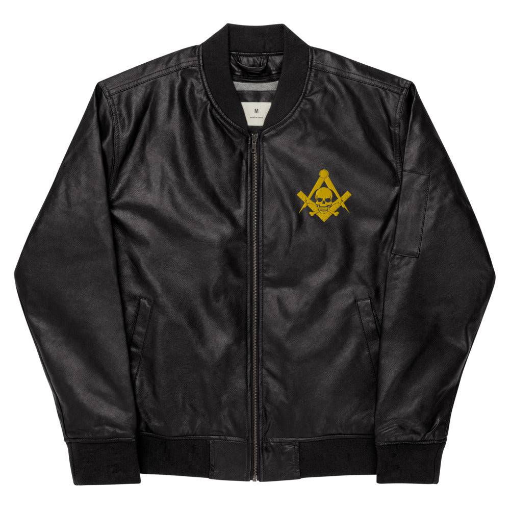 Widows Sons Jacket - Leather Golden Embroidery - Bricks Masons