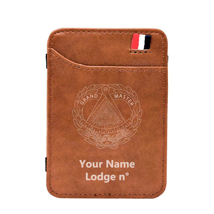 Grand Master Blue Lodge Wallet - Black & Brown - Bricks Masons