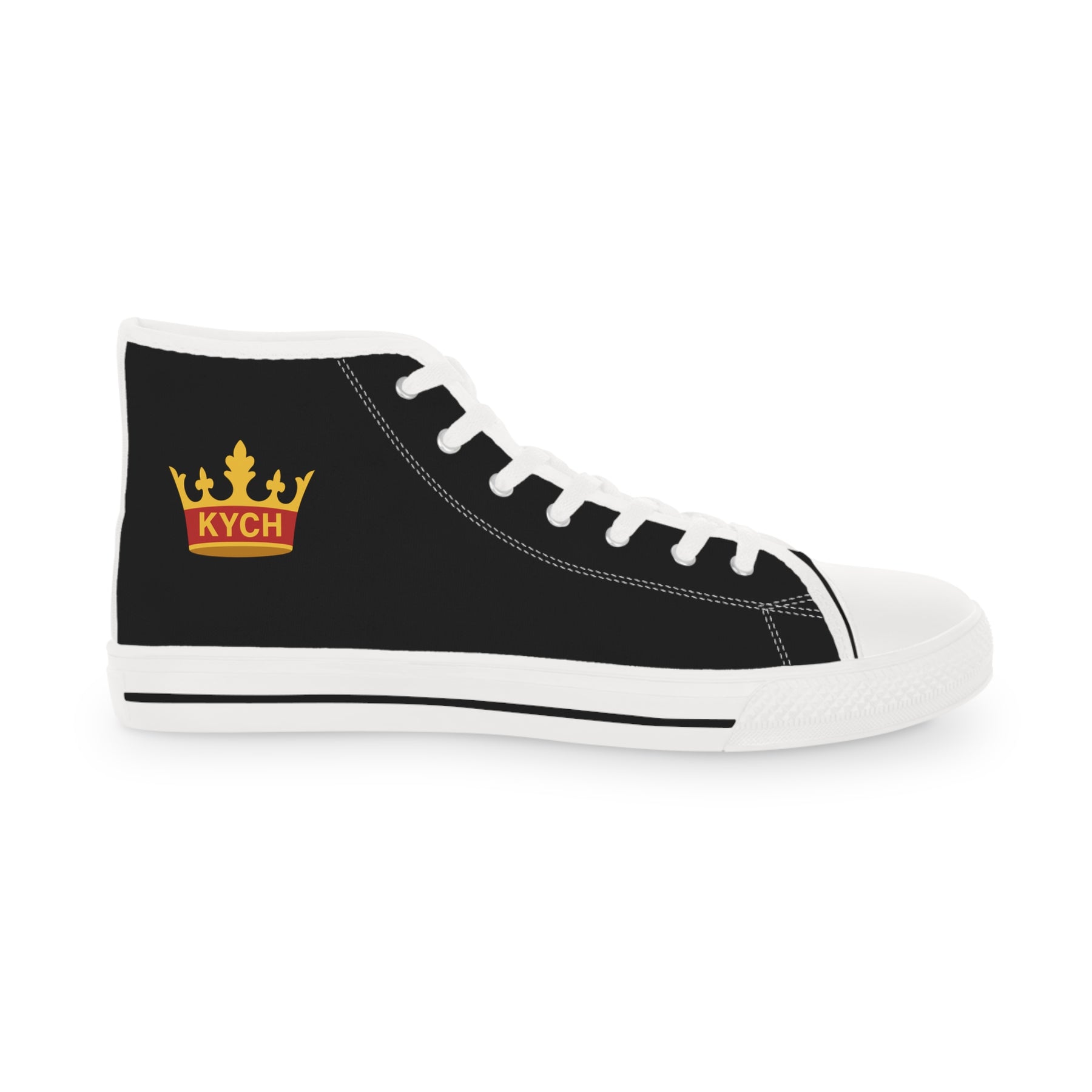 KYCH Sneaker - High Top Black & White Golden Emblem - Bricks Masons