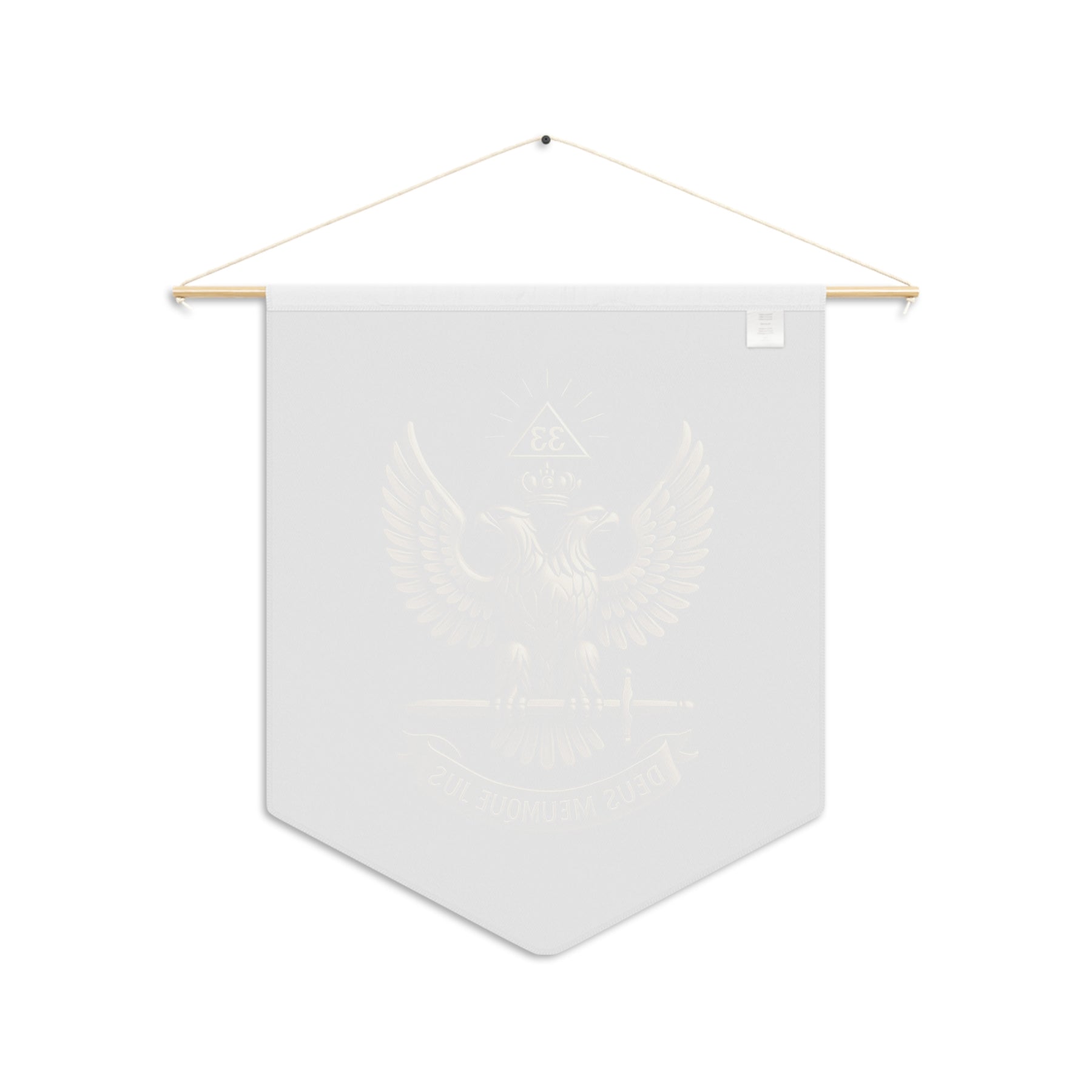 33rd Degree Scottish Rite Pennant - Deus Meumque Jus with Double Headed Eagle - Bricks Masons