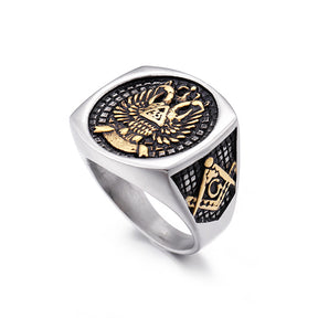 33rd Degree Scottish Rite Ring - Silver & Gold - Bricks Masons