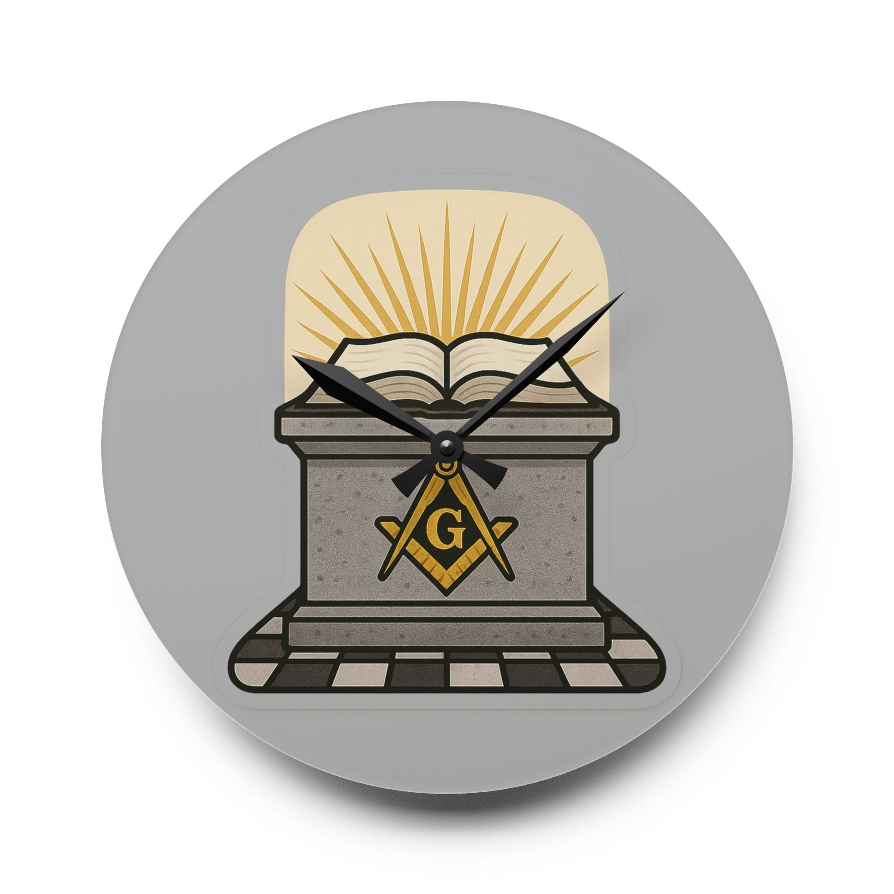 Master Mason Blue Lodge Clock - Sacred Altar Symbol of Light and Morality - Bricks Masons