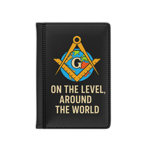 Master Mason Blue Lodge Passport Cover - On The Level Around The World - Bricks Masons