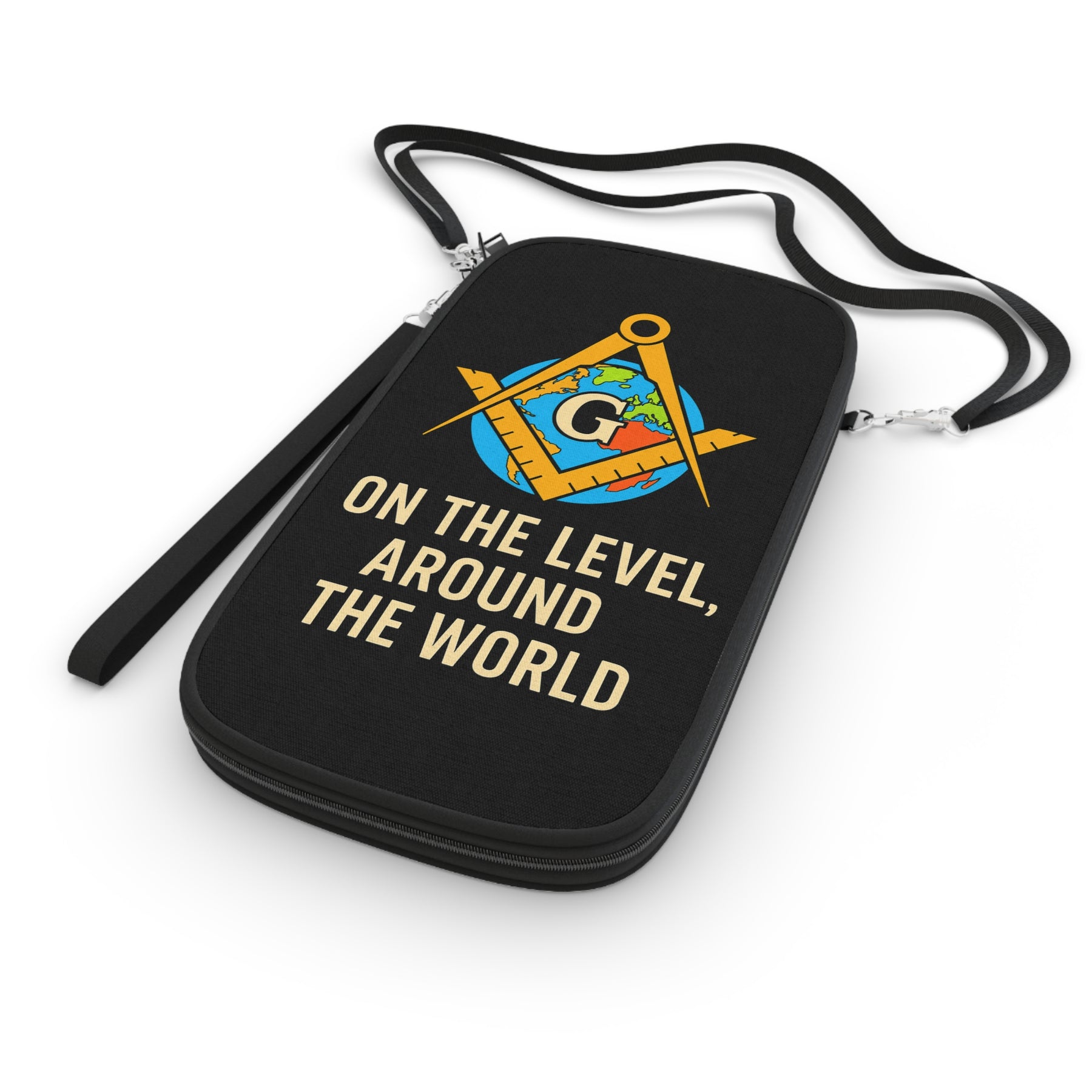 Master Mason Blue Lodge Passport Wallet - On The level Around the world - Bricks Masons