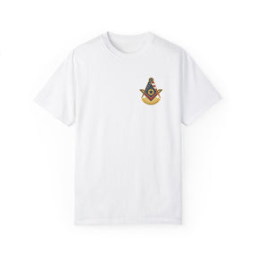 Past Master Blue Lodge T-Shirt - Garment-Dyed US Flag - Bricks Masons