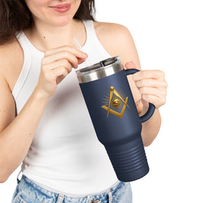 Master Mason Blue Lodge Ringneck Tumbler - Square & Compass with All-Seeing Eye