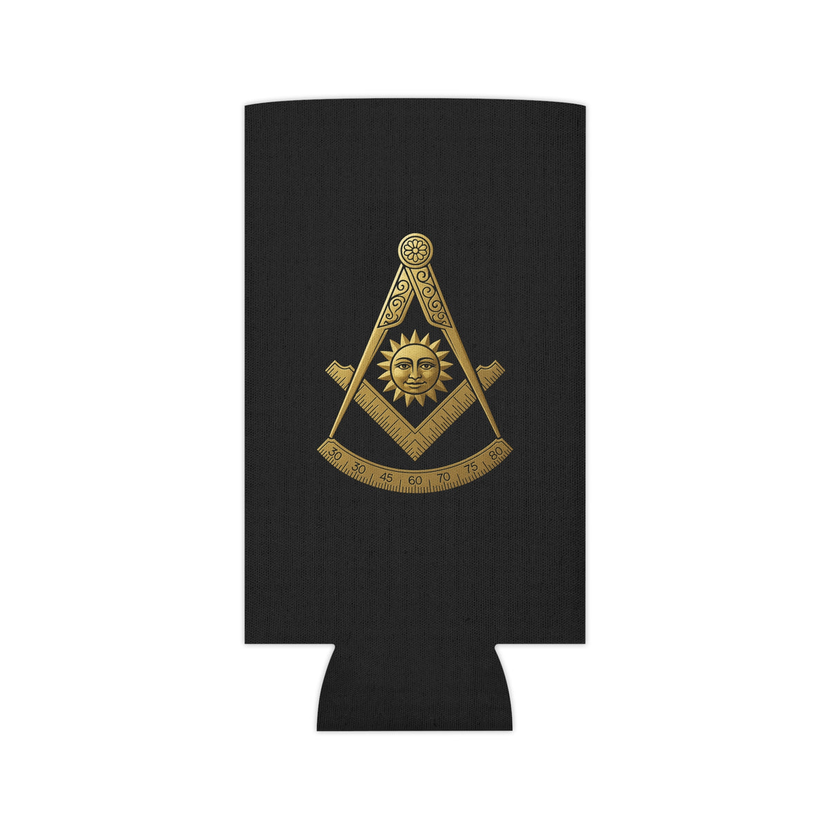 Past Master Blue Lodge Can Cooler - Gold Square & Compass - Bricks Masons