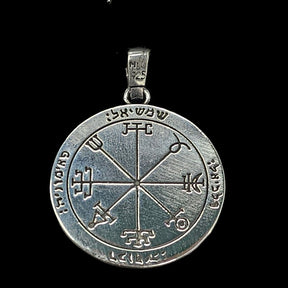 Solomon Pendant, Second and First Pentacle, Consecrated to the Sun, Silver, 3.6 cm, 17 g, Art. 1165 - Bricks Masons