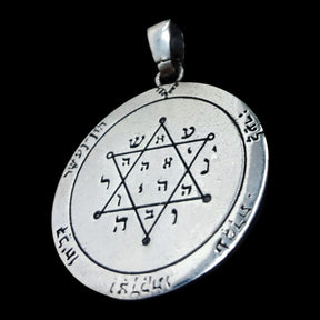 Solomon's Second and First Pentacle Pendant, consecrated to Jupiter, in Silver, 4 cm, 17 g, 44 Seals of Solomon, Art. 119 - Bricks Masons