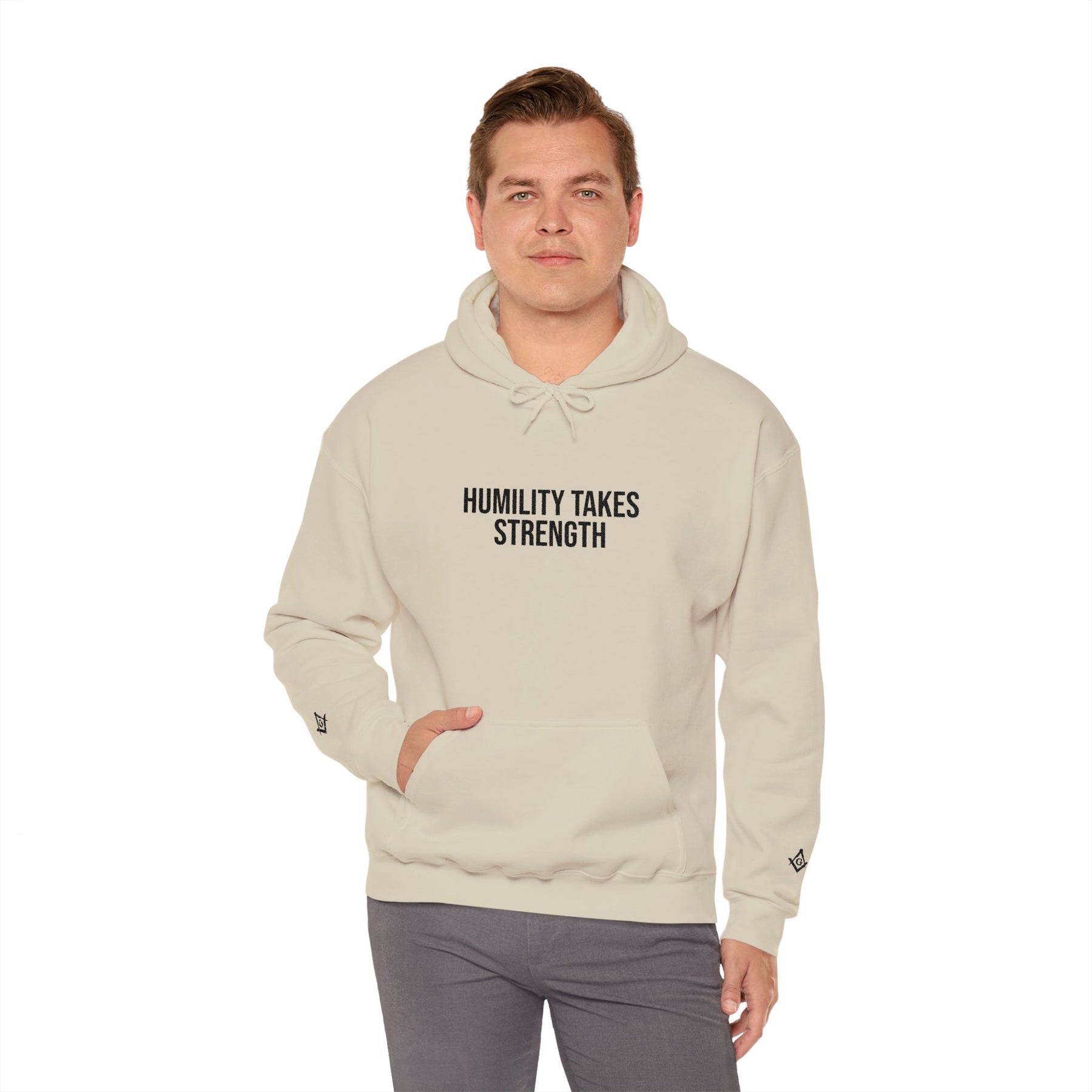 Master Mason Blue Lodge Hoodie - Humility Takes Strength - Bricks Masons