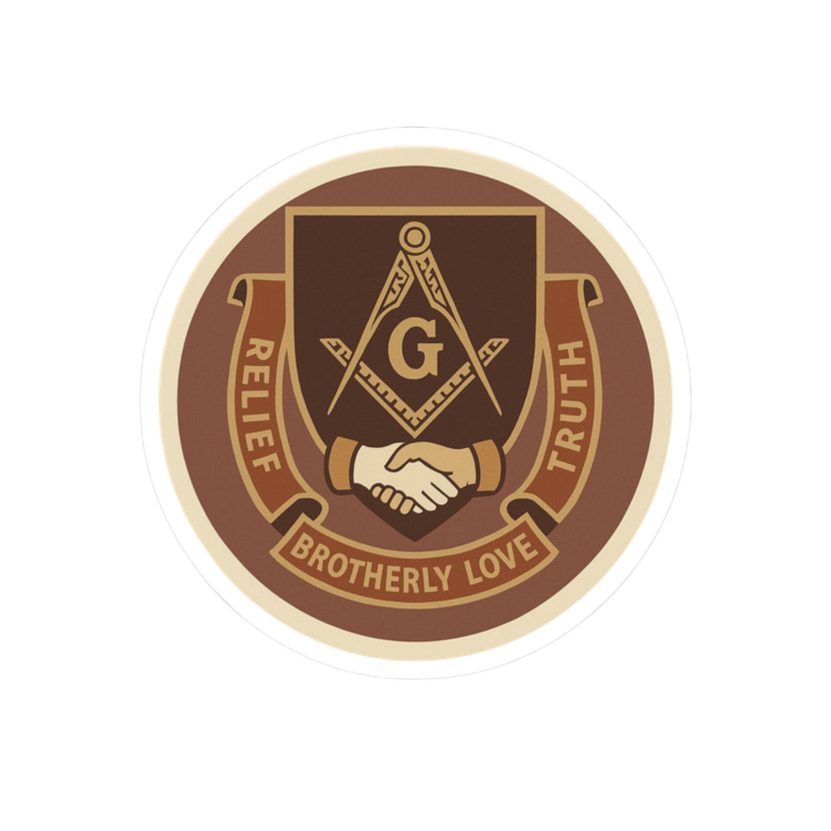 Master Mason Blue Lodge Sticker Decal - Kiss-Cut Brotherly Love - Bricks Masons