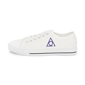 LOCOP Sneaker - Low Top Sneaker Black & White Purple Emblem - Bricks Masons
