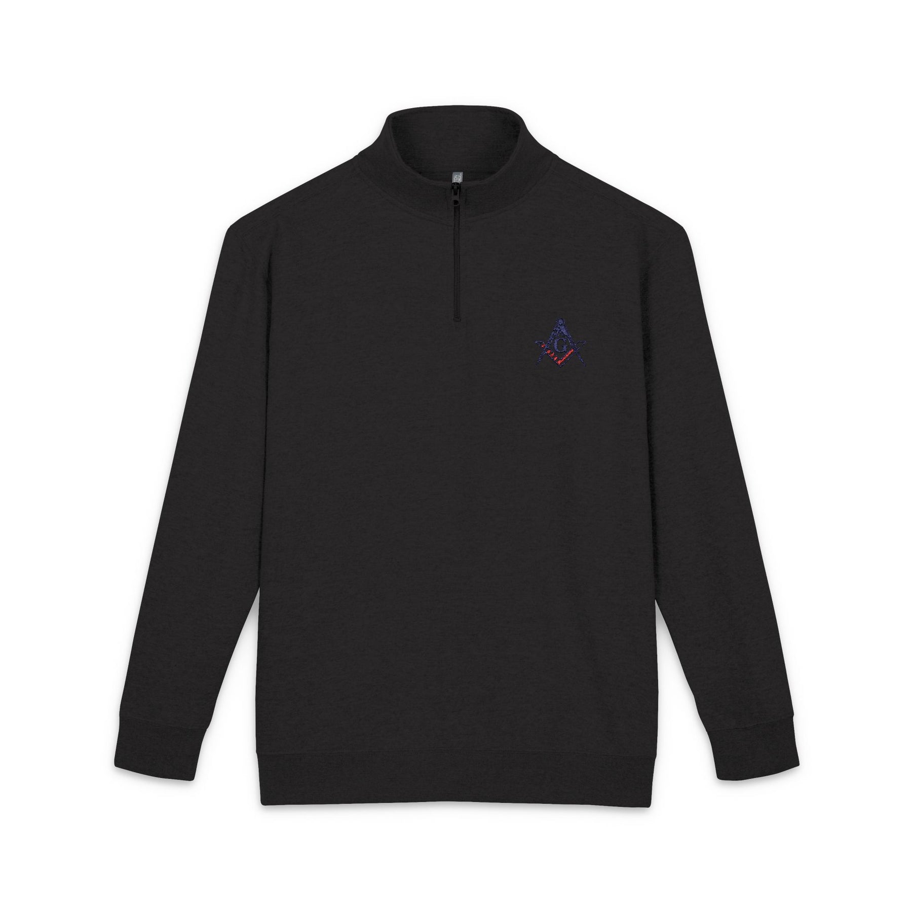 Master Mason Blue Lodge Sweatshirt - Embroidered S&C G with USA Flag Print