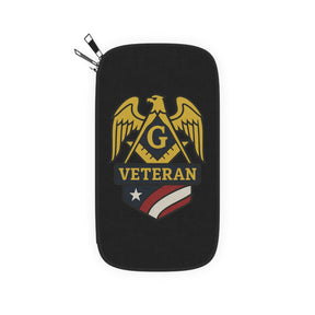 Master Mason Blue Lodge Passport Wallet - Black Veteran Mason - Bricks Masons