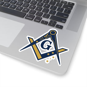 Master Mason Blue Lodge Australia Jurisdiction Sticker Decal - Kiss-Cut Mason Square & Compass G - Bricks Masons