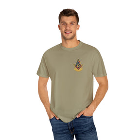 Past Master Blue Lodge T-Shirt - Garment-Dyed US Flag - Bricks Masons