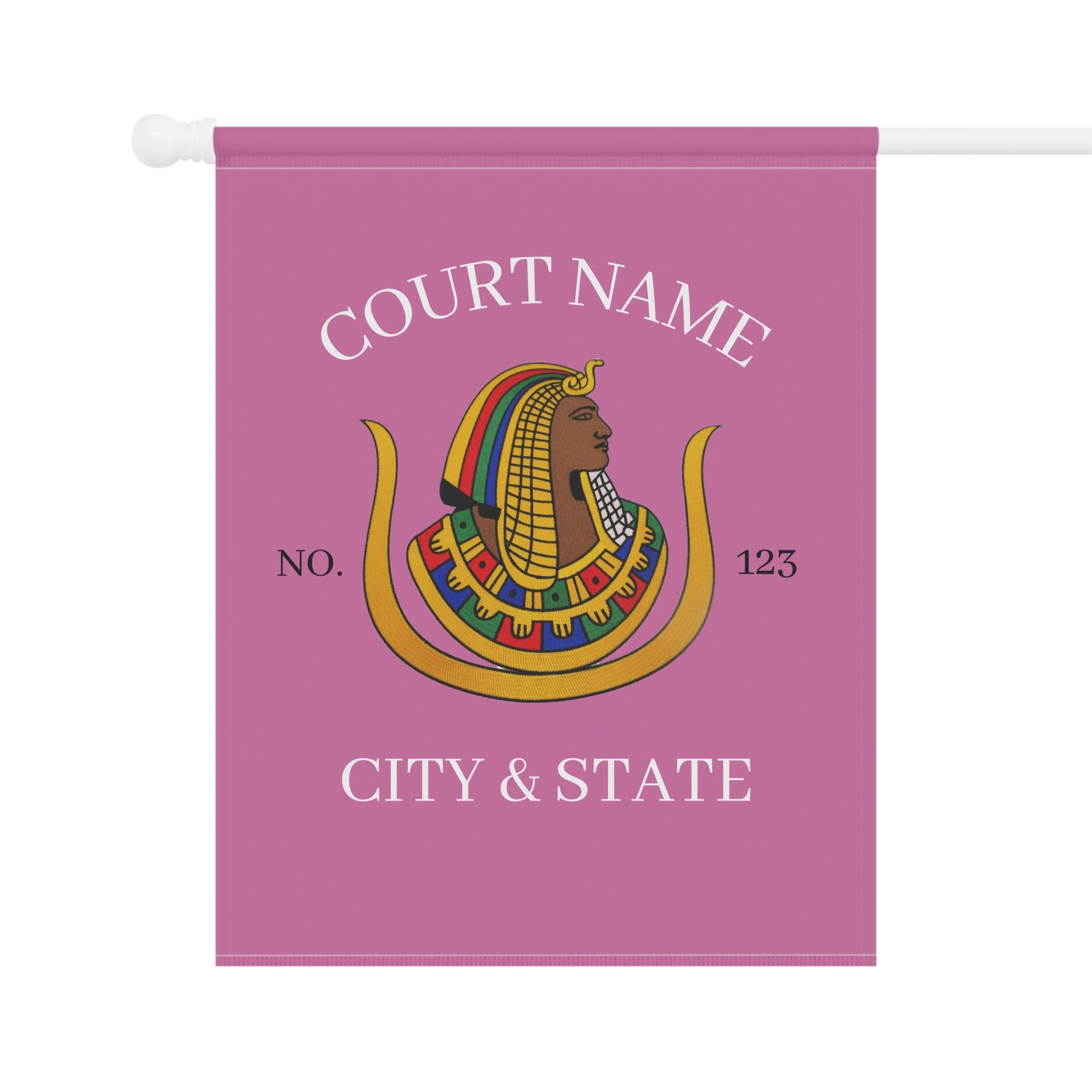 DOI Yard Flag -  Personalized Pink Printed Poly Poplin - Bricks Masons