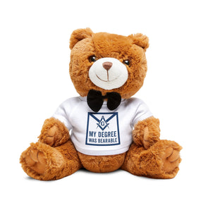 Master Mason Blue Lodge Teddy Bear - My Degree Was Bearable Plushie - Bricks Masons