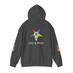 OES Hoodie - Colorful Eastern Star & Initials with Personalization - Bricks Masons