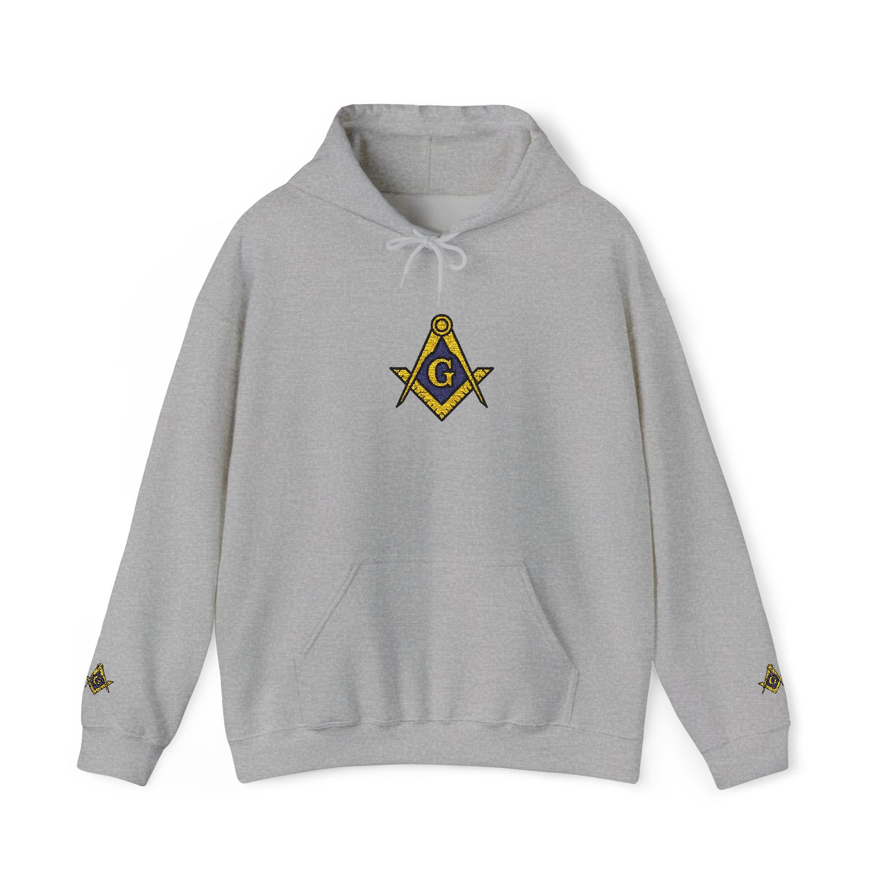 Master Mason Blue Lodge Hoodie - Soft Cotton Poly Blend Embroidered Detail - Bricks Masons