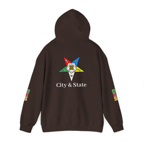 OES Hoodie - Colorful Eastern Star & Initials with Personalization - Bricks Masons