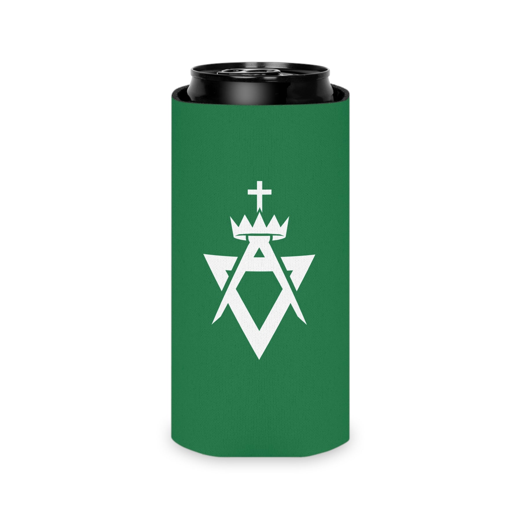 Allied Masonic Degrees Can Cooler - Green & White Polyester Exterior - Bricks Masons