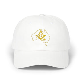 Master Mason Blue Lodge Australia Jurisdiction Baseball Cap - Australia Map Square & Compass G - Bricks Masons