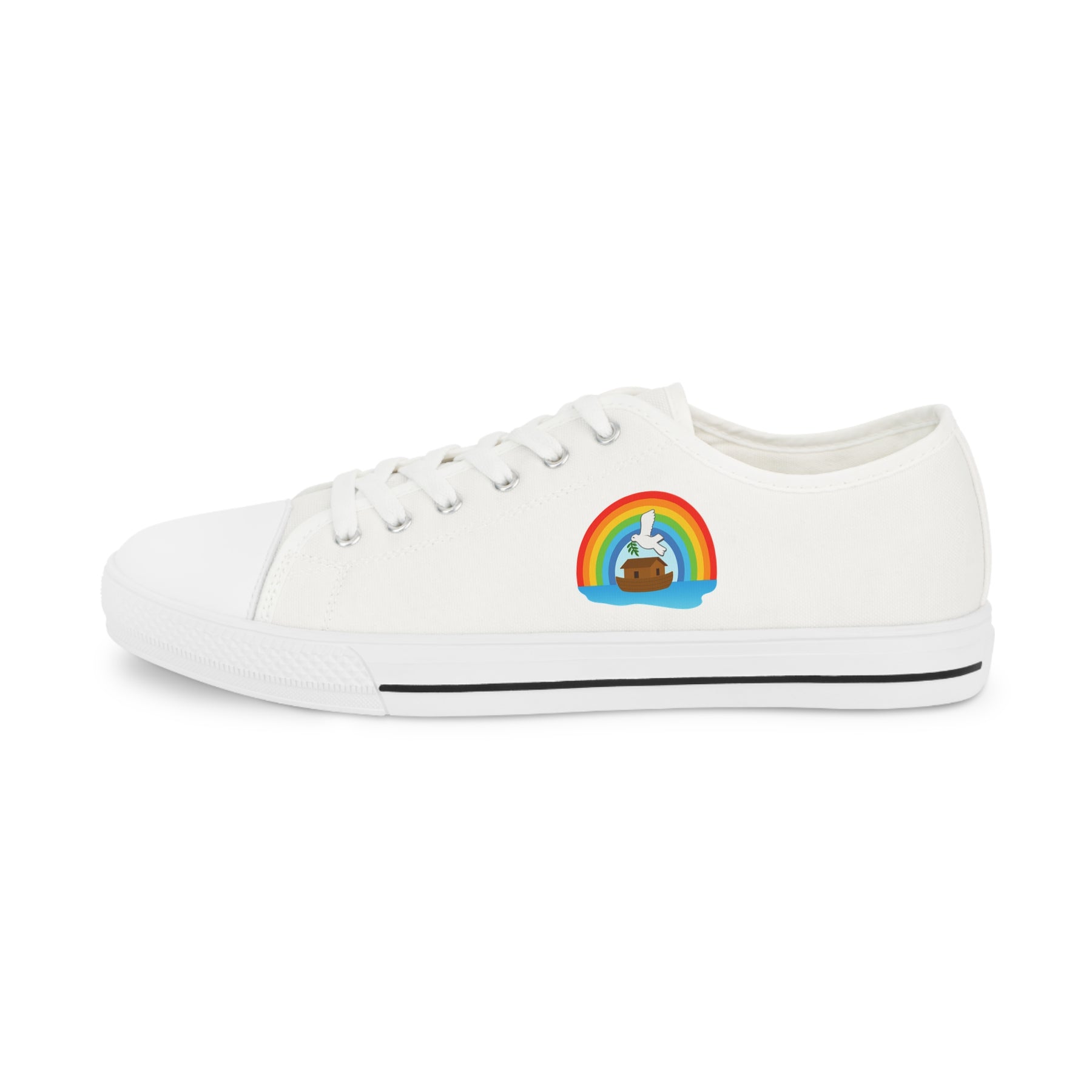 Royal Ark Mariner Sneaker - Low Top Sneaker Black & White Colorful Emblem - Bricks Masons