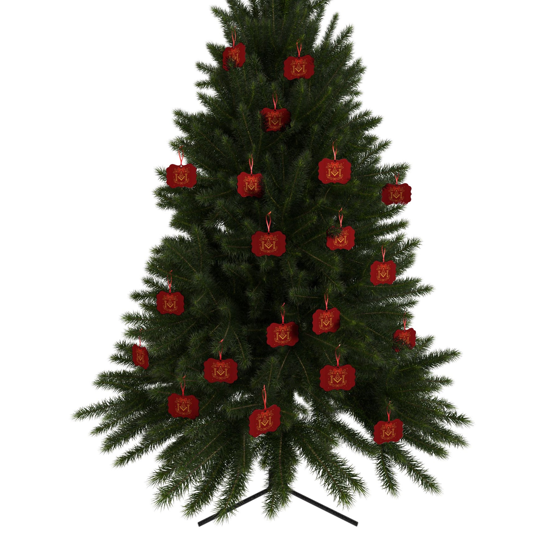 Master Mason Blue Lodge Christmas Ornament - S&C G with Twin Pillars Holiday Decor Set - Bricks Masons