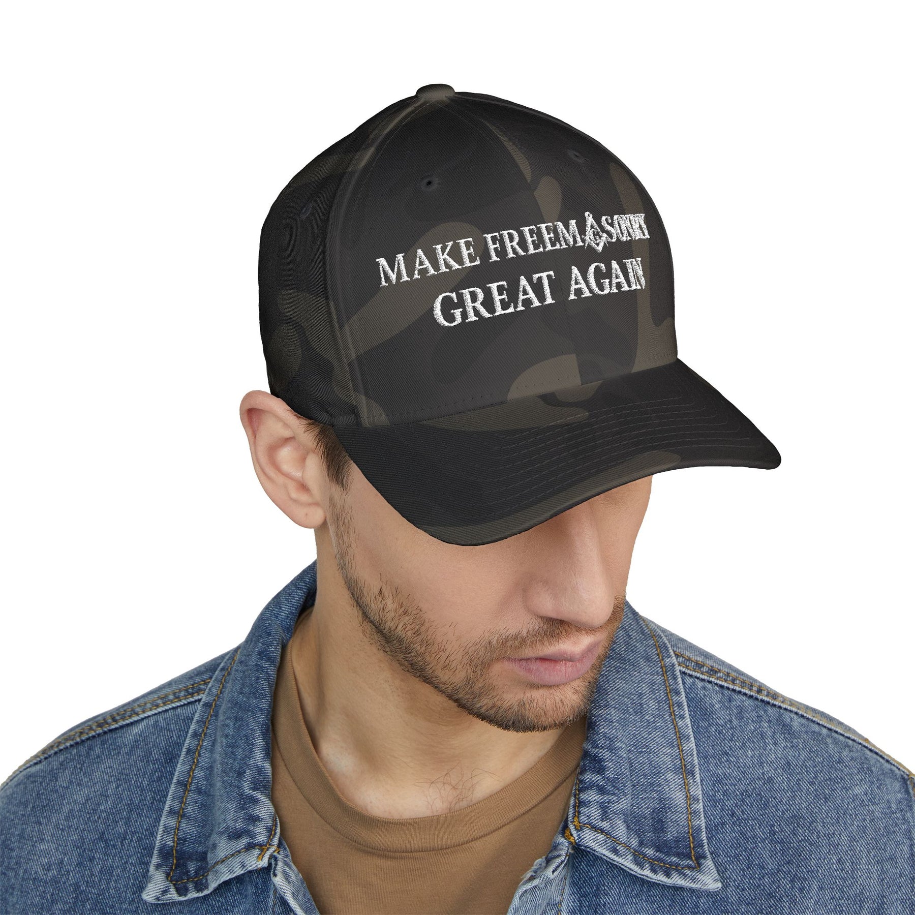 Master Mason Blue Lodge Baseball Cap - Embroidered Make Freemasonry Great Again - Bricks Masons