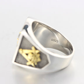 14th Degree & 32nd Degree Scottish Rite / Widows Sons Ring - 925 Sterling Silver - Bricks Masons