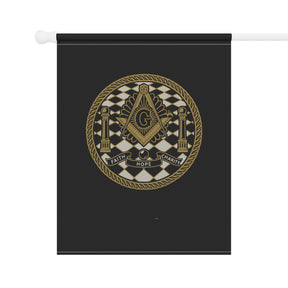 Master Mason Blue Lodge Yard Flag - Faith Hope Charity Printed Poly Poplin - Bricks Masons