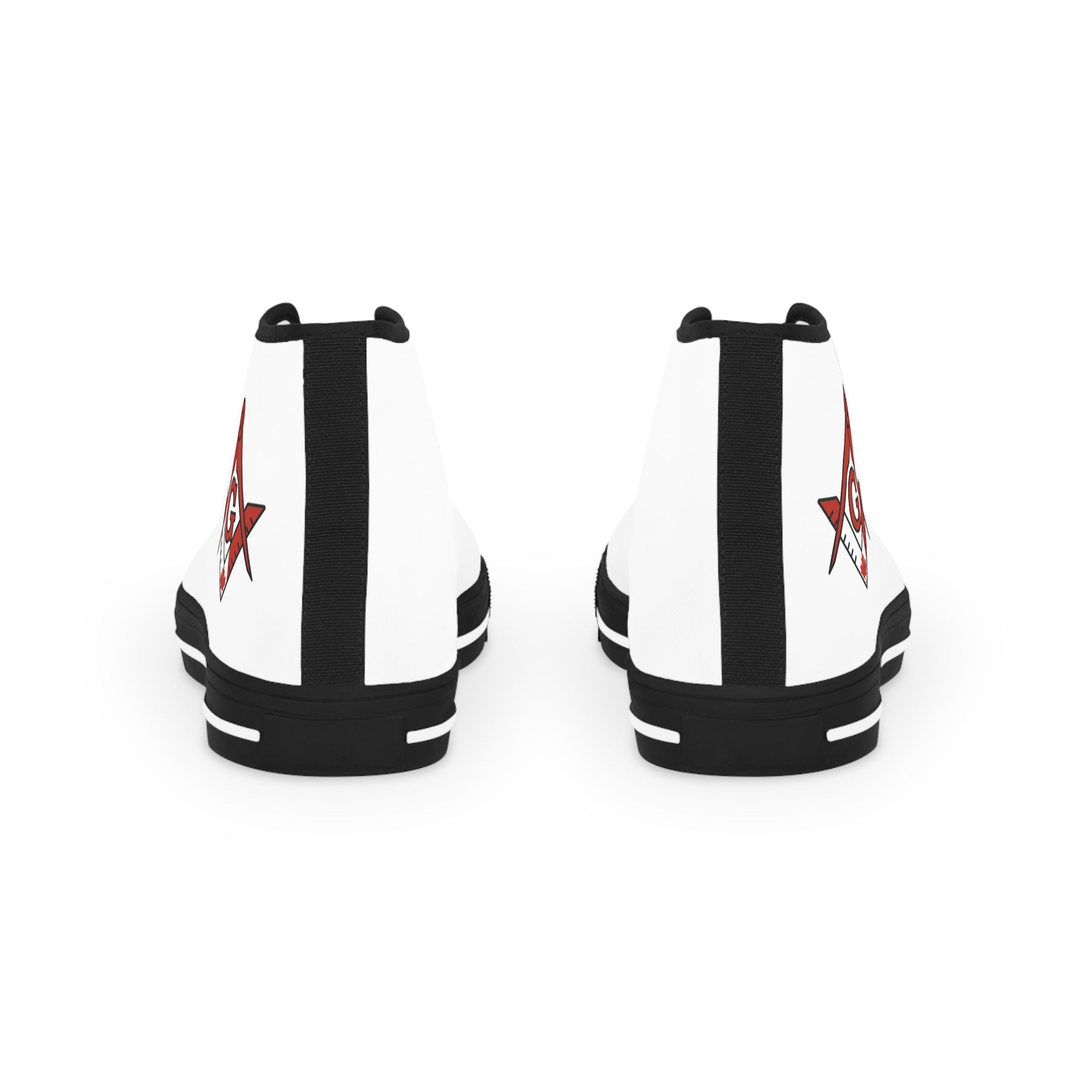 Master Mason Blue Lodge Canada Jurisdiction Sneaker - High Top Black & White Sole S&C G Flag - Bricks Masons